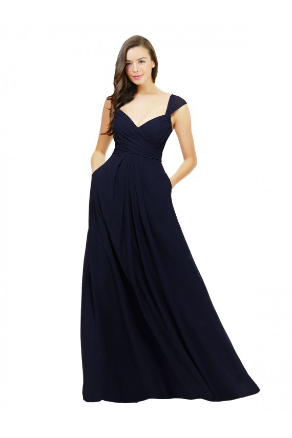 Chiffon Long A-Line Sleeveless Bridesmaid Gowns Cairns
