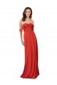 Soft Chiffon A-Line Long Sleeveless Red V-Back Bridesmaid Dress Cairns