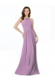 Soft Chiffon A-Line Long Sleeveless Dark Lavender Bridesmaid Dresses Cairns