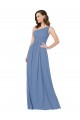 Soft Chiffon Sheath Long Sleeveless Windsor Blue Bridesmaid Gowns Cairns