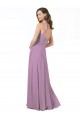 Soft Chiffon & Lace A-Line Long Sleeveless Dark Lavender Bridesmaid Dresses Cairns