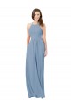 Chiffon A-Line Long Sleeveless Keyhole Back Bridesmaid Gowns Cairns