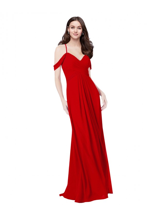 Soft Chiffon A-Line Sleeveless Dark Red Bridesmaid Dress Cairns