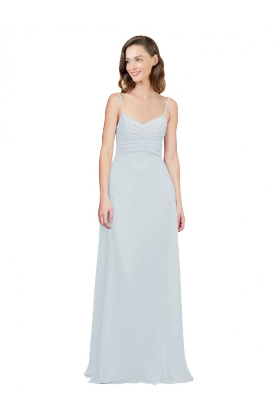Soft Chiffon A-Line Long Sleeveless Frost Bridesmaid Dress Cairns
