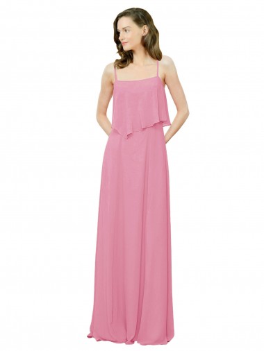 Soft Chiffon A-Line Long Sleeveless Skin Pink Bridesmaid Dress Cairns