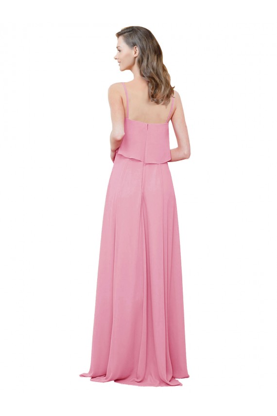 Soft Chiffon A-Line Long Sleeveless Skin Pink Bridesmaid Dress Cairns