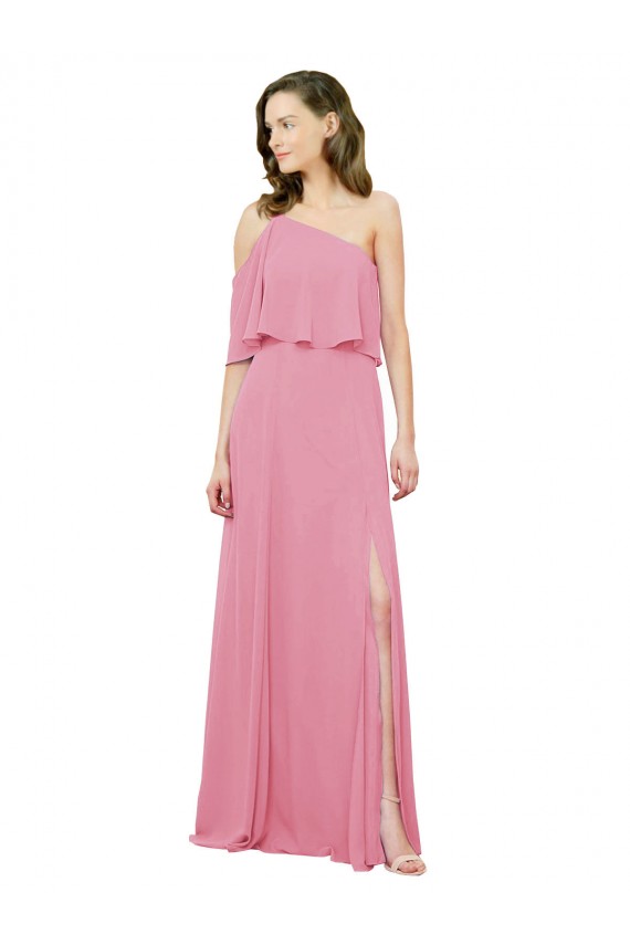 Soft Chiffon A-Line Long Sleeveless Bridal Party Dress Cairns