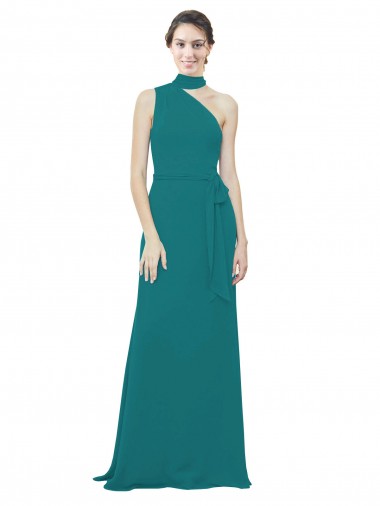 Soft Chiffon A-Line Long Sleeveless Hunter Bridesmaid Dress Cairns