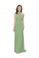 Soft Chiffon A-Line Long Sleeveless Seagrass Formal Dress / Bridesmaid Dress Cairns