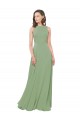 Soft Chiffon A-Line Long Sleeveless Seagrass Bridesmaid Dress Cairns