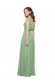 Soft Chiffon A-Line Long Sleeveless Seagrass Bridesmaid Dress Cairns