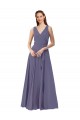 Soft Chiffon A-Line Long Sleeveless Silver Stone Bridesmaid Dress Cairns