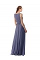 Soft Chiffon A-Line Long Sleeveless Silver Stone Bridesmaid Dress Cairns