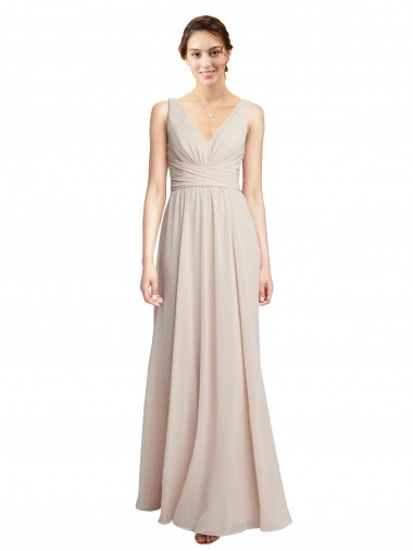 Soft Chiffon Long Sleeveless Formal Dress / Bridesmaid Dress Cairns