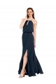 Chiffon A-Line Long Sleeveless Criss Cross Open Back Front Side Slit Bridesmaid Dresses Cairns