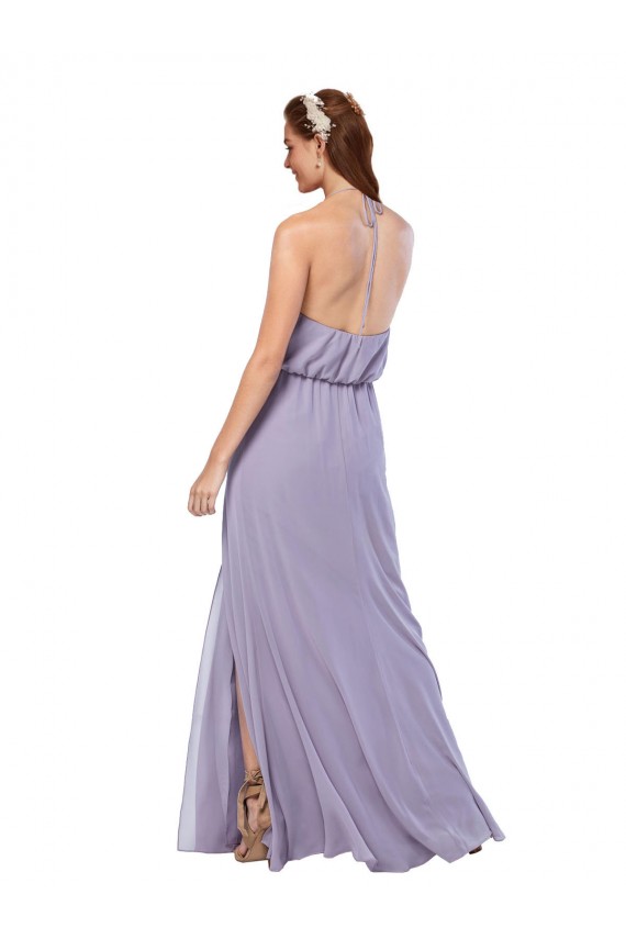 Chiffon A-Line Long Sleeveless Criss Cross Open Back Front Side Slit Bridesmaid Dresses Cairns