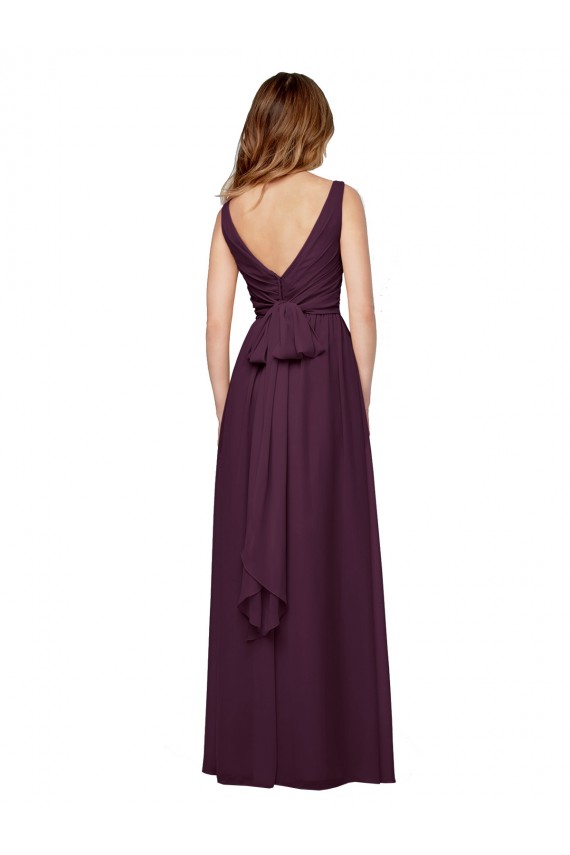 Chiffon A-Line Long Sleeveless Grape Bridesmaid Dress / Evening Gowns Cairns