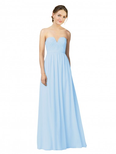 Soft Chiffon A-Line Long Sleeveless Light Sky Blue Formal Dress / Bridesmaid Dress Cairns