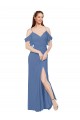 Soft Chiffon A-Line Long Sleeveless Windsor Blue Bridesmaid Dress Cairns