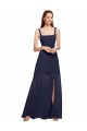 Chiffon A-Line Long Sleeveless Front Slit Bridesmaid Dress / Evening Dress Cairns