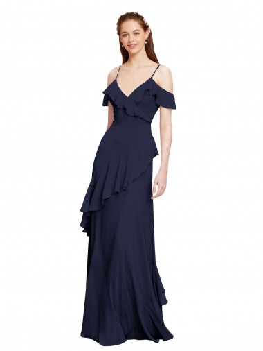 Chiffon A-Line Sleeveless Dark Navy Formal Dresses / Bridesmaid Dresses Cairns