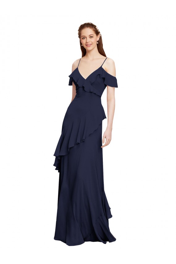 Chiffon A-Line Sleeveless Dark Navy Formal Dresses / Bridesmaid Dresses Cairns