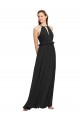 Soft Chiffon Sheath Long Sleeveless Keyhole Back Black Bridesmaid Dresses Cairns