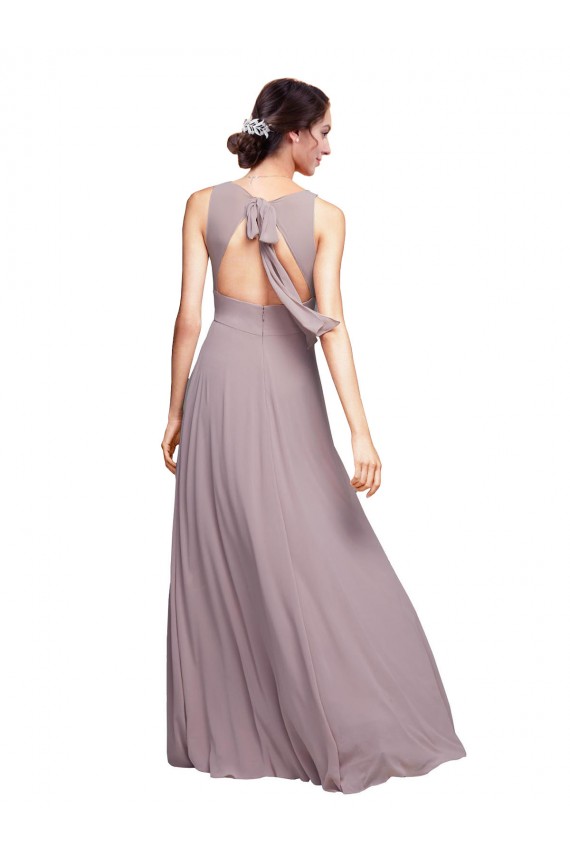 Chiffon A-Line Long Sleeveless Open Back Wedding Guest Dress Cairns