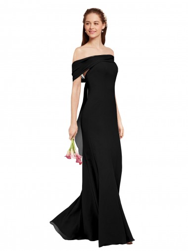 Soft Chiffon Mermaid Long Sleeveless Black Prom Dresses Cairns
