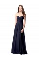 Soft Chiffon A-Line Long Sleeveless Open Back Dark Navy Bridesmaid Dresses Cairns
