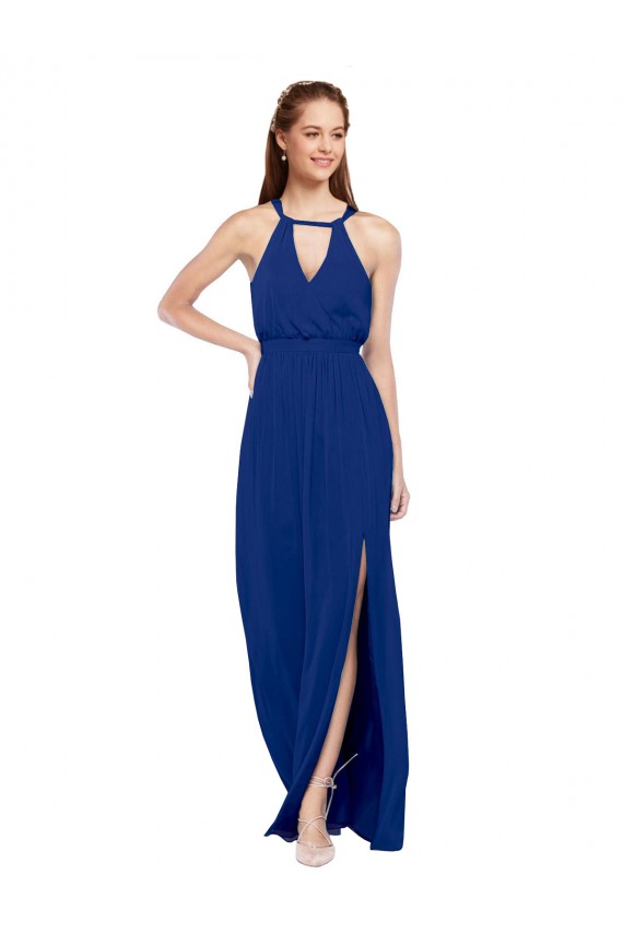 Soft Chiffon A-Line Long Sleeveless High Neck Bridesmaid Dresses Cairns