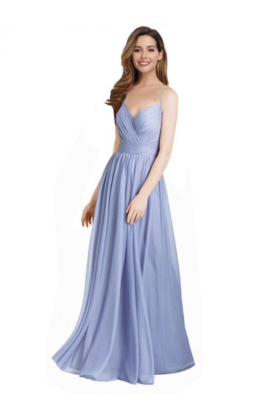 Chiffon & Lace A-Line Long Sleeveless Open Back Bridesmaid Dress / Evening Dress Cairns