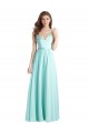 Soft Chiffon & Satin A-Line Long Sleeveless V-Back Bridesmaid Dress Cairns