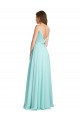Soft Chiffon & Satin A-Line Long Sleeveless V-Back Bridesmaid Dress Cairns