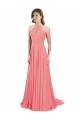 Chiffon A-Line Long Sleeveless Criss Cross Back Bridesmaid Dress / Evening Dress Cairns