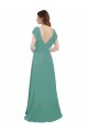 Soft Chiffon A-Line Long Cap Sleeves V-Back Formal Dress / Bridesmaid Dress Cairns
