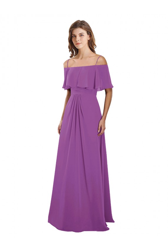 Soft Chiffon A-Line Long Flutter Sleeves Dahlia Bridesmaid Dresses Cairns