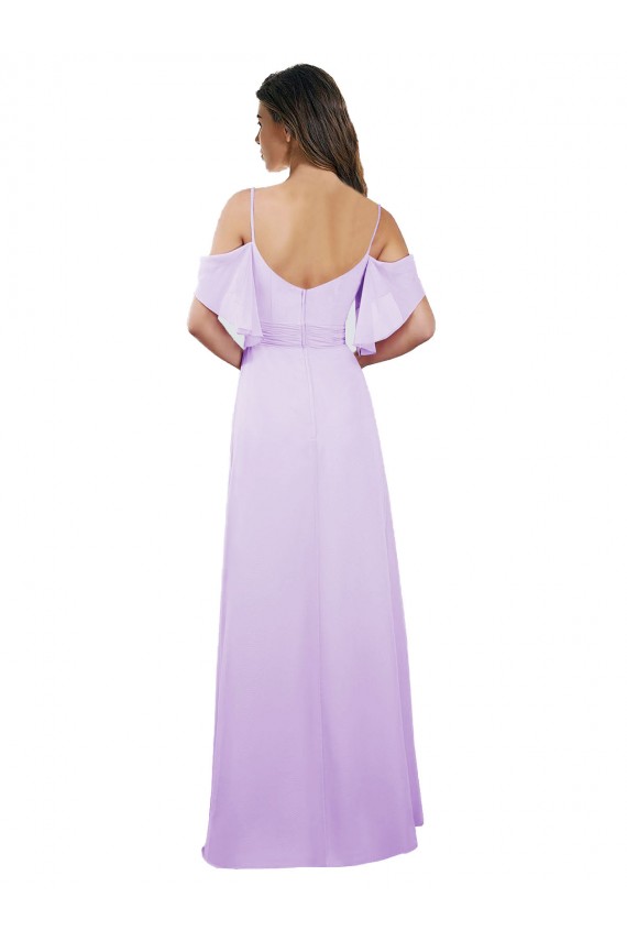 Soft Chiffon A-Line Long Cold Shoulder Formal Dress / Bridesmaid Dress Cairns