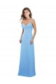 Soft Chiffon A-Line Long Sleeveless Periwinkle Open Back Bridesmaid Gowns Cairns