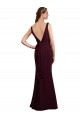 Soft Chiffon Mermaid Long Sleeveless Low Back Burgundy Gold Bridesmaid Dresses Cairns