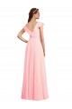 Chiffon A-Line Long Cap Sleeves V-Back Bridesmaid Dress / Evening Gowns Cairns