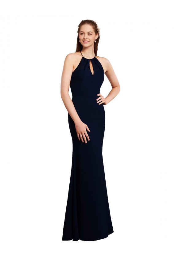 Soft Chiffon Mermaid Long Sleeveless Criss Cross Open Back Bridesmaid Dress Cairns