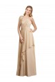Soft Chiffon A-Line Long Sleeveless Spaghetti Straps Criss Cross Open Back Bridesmaid Dresses Cairns