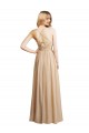 Soft Chiffon A-Line Long Sleeveless Spaghetti Straps Criss Cross Open Back Bridesmaid Dresses Cairns