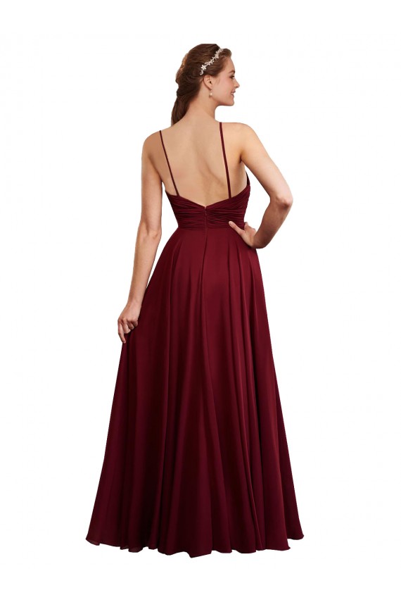 Chiffon A-Line Sleeveless Burgundy Bridesmaid Dress / Evening Dress Cairns