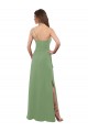 Soft Chiffon Long Sleeveless Side Slit Bridesmaid Dresses Cairns