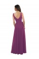 Soft Chiffon A-Line Long Sleeveless Wild Berry V-Back Bridesmaid Dress Cairns
