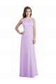 Soft Chiffon A-Line Long Sleeveless Keyhole Back Lilac Bridesmaid Dresses Cairns