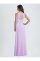 Soft Chiffon A-Line Long Sleeveless Keyhole Back Lilac Bridesmaid Dresses Cairns