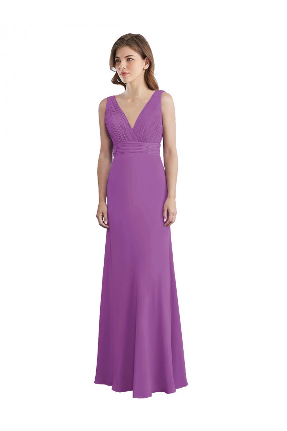 Soft Chiffon A-Line Long Sleeveless Dahlia Low Back Bridesmaid Dress Cairns